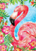 Flamingo Flowers Garden Flag