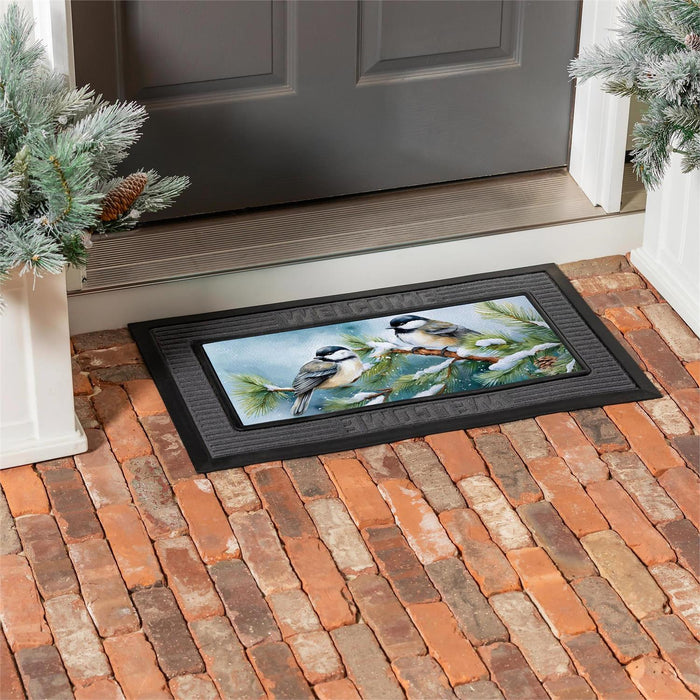 Winter Chickadee Friends Sassafras Mini Switch Doormat Insert