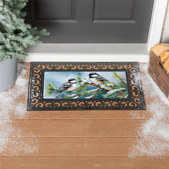 Winter Chickadee Friends Sassafras Mini Switch Doormat Insert