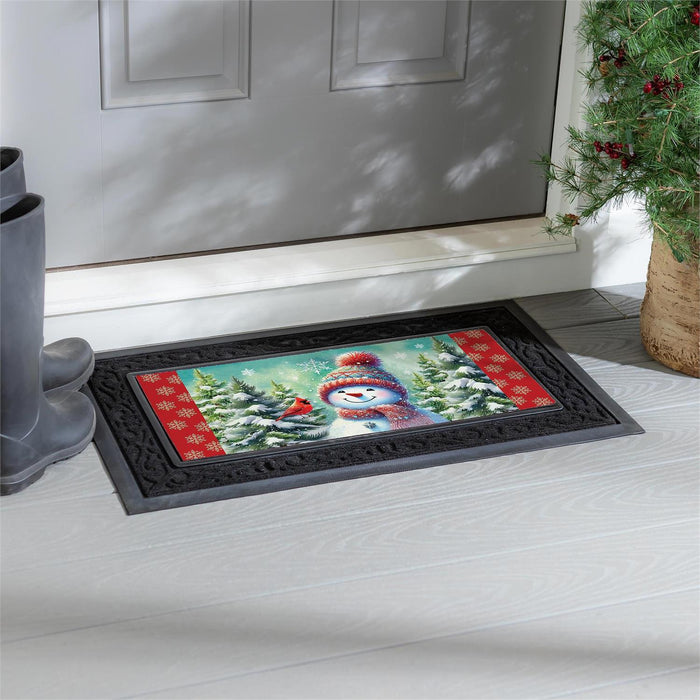 Snowman With Cardinal Friend Sassafras Mini Switch Doormat Insert