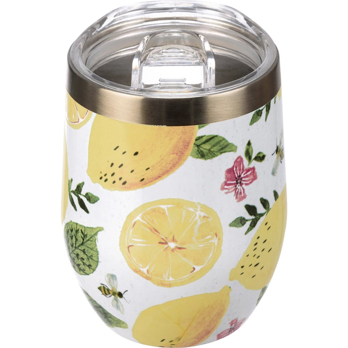 Summer Lemons Wine Tumbler