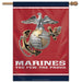 red marine corps flag with the "the few the proud" underneath it