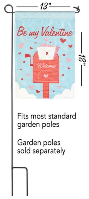 Welcome Hearts Mailbox Applique Garden Flag