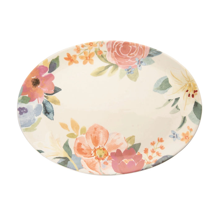 15" Ceramic Everyday Floral Serving Platter