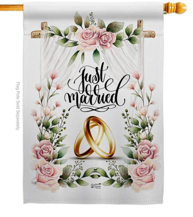 Wedding Rings Celebration Banner Flag