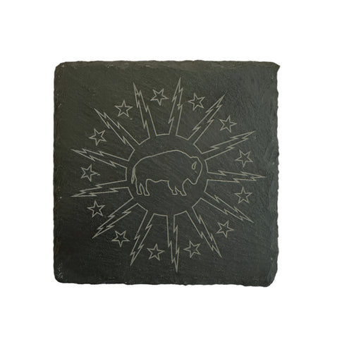 City of Buffalo Standing Inverted Square Slate Coaster