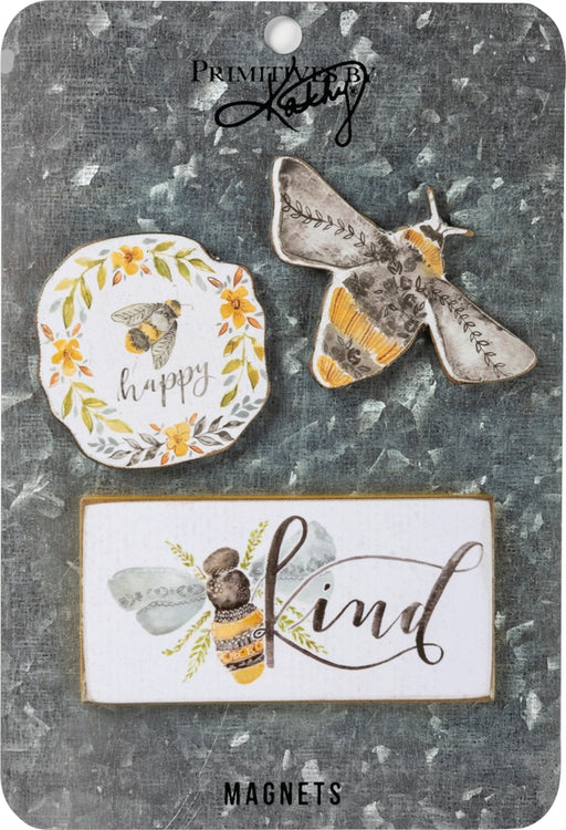 Floral Bee Kind Magnet Set