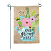 Love Grows Here Watering Can Burlap Garden Flag