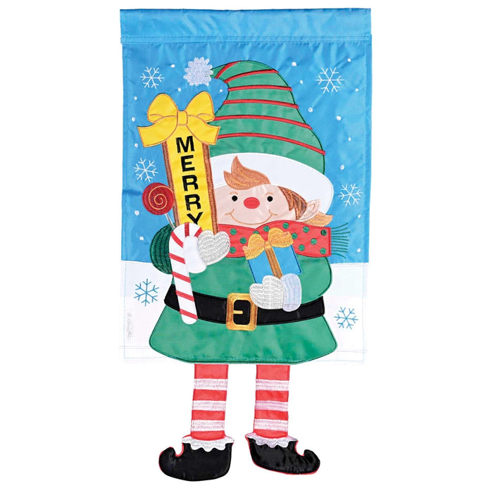 Merry Elf Crazy Legs Garden Flag