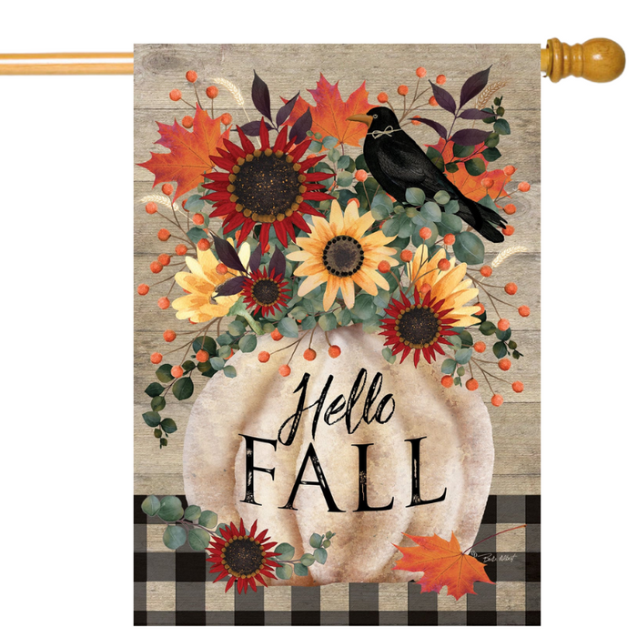 Pumpkin & Crow Banner Flag