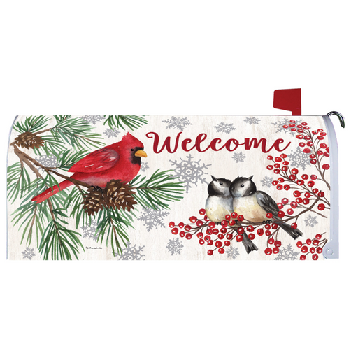 Winter Birds Mailbox Cover