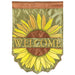 Welcome Sunflower Applique Banner Flag