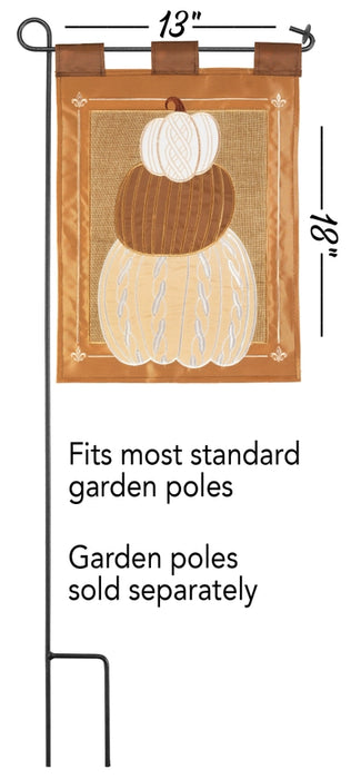 Sweater Pumpkin Stack Burlap Garden Flag