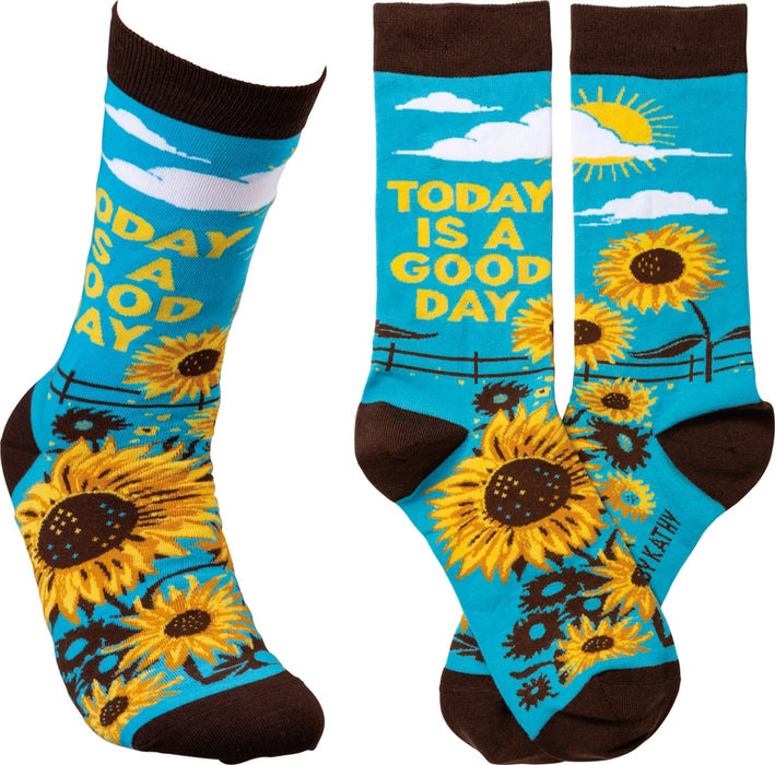 Today is A Good Day Sunflowers Crew Socks