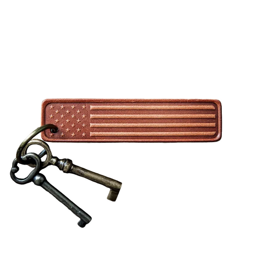 Pocket Ruler Leather Keychain - Made in USA