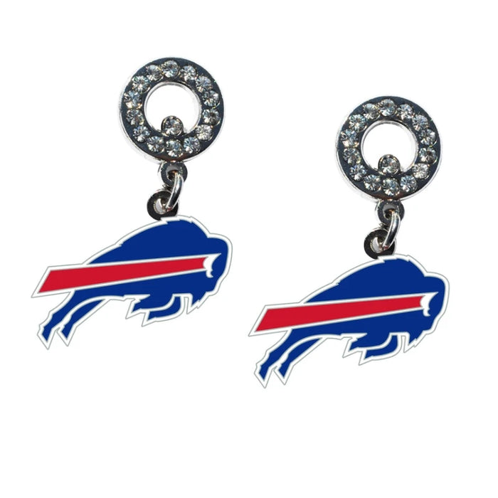 Buffalo Bills Rhinestone Dangle Earrings