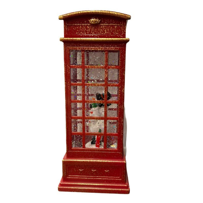Telephone Booth Snowman Light Up Water Lantern