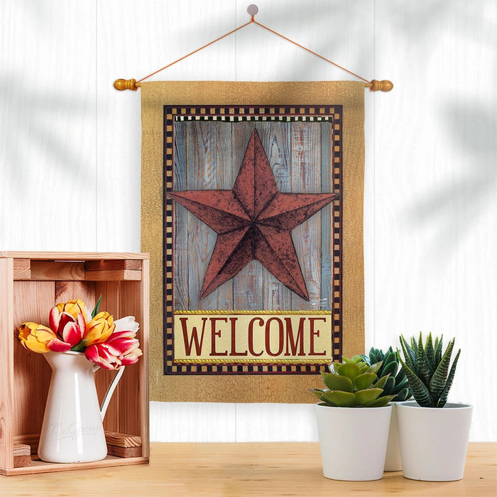 Welcome Country Barn Star Banner Flag