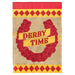 Derby Time Horseshoe Burlap Banner Flag