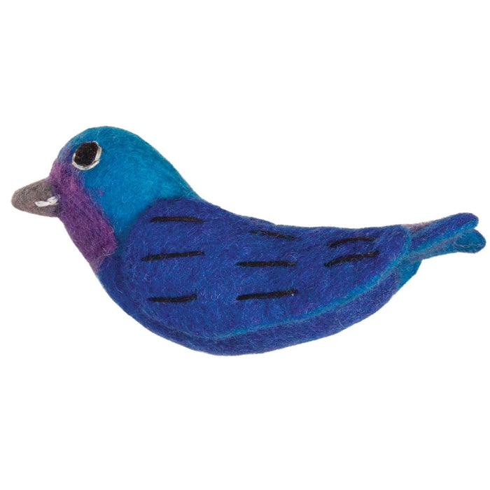 Indigo Bunting Wild Woolies Bird Ornament