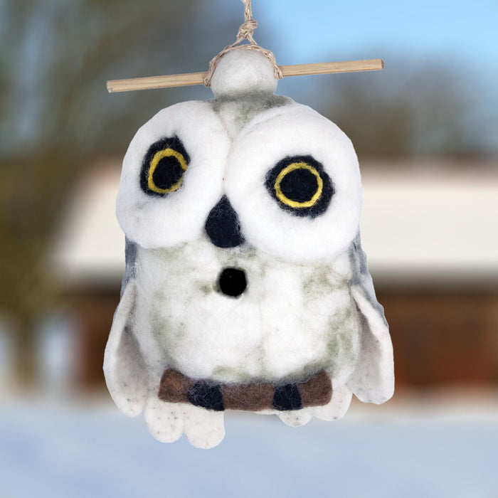 Snowy Owl Felt Birdhouse