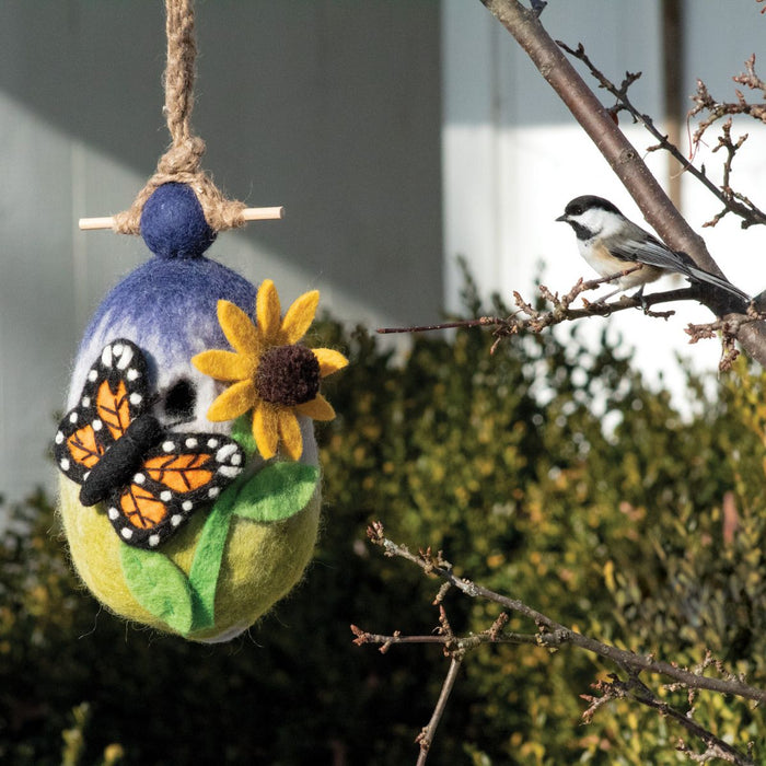 Butterfly Garden Felt Birdhouse