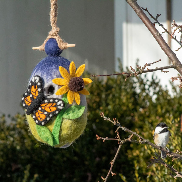 Butterfly Garden Felt Birdhouse