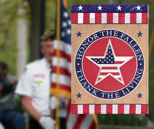 Patriotic Honor the Fallen Applique Garden Flag