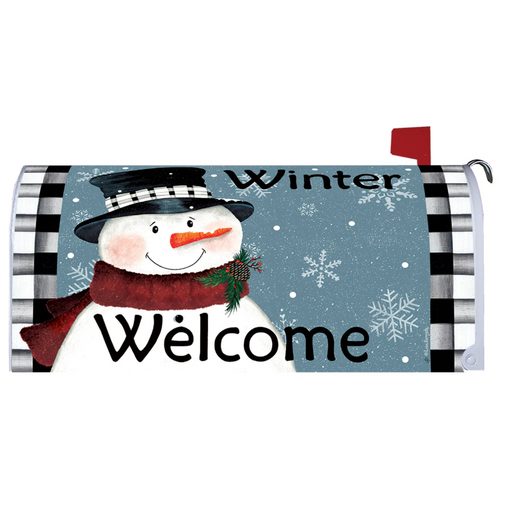 Black & White Snowman Mailbox Cover