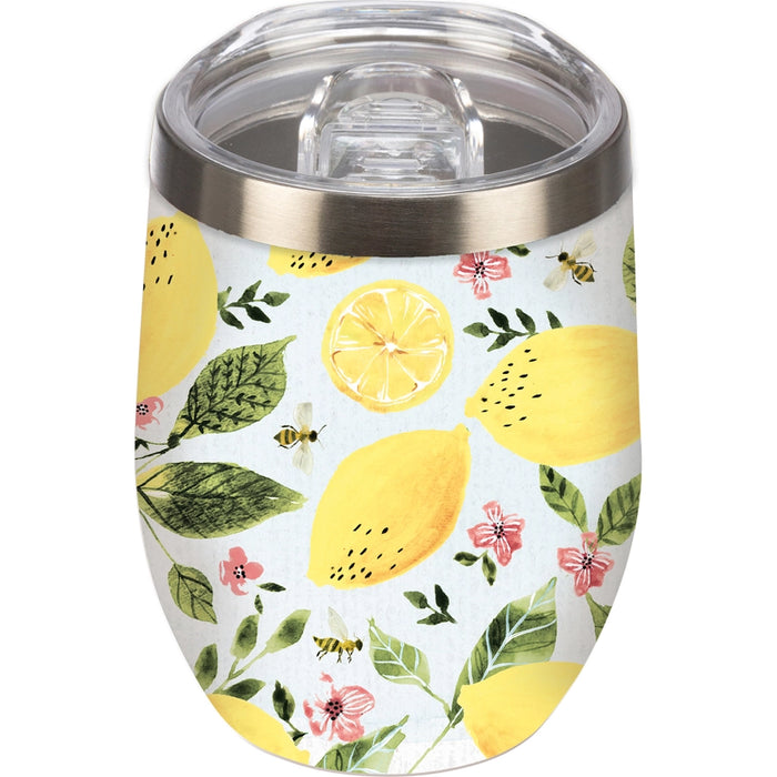 Summer Lemons Wine Tumbler