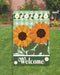 Welcome Sunflower Green Check Garden Flag