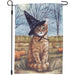 Witch Cat in Patch Garden Flag