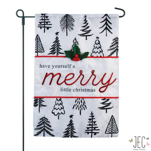 Merry Little Christmas Trees Garden Flag