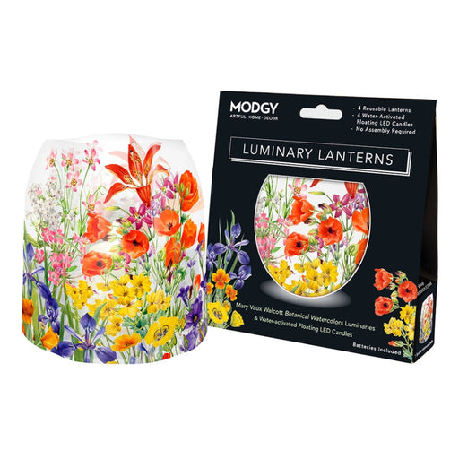 Watercolor Botanicals Expandable Luminary Lanterns