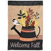 Fall Leaf Stripe Watering Can Decorative Flag