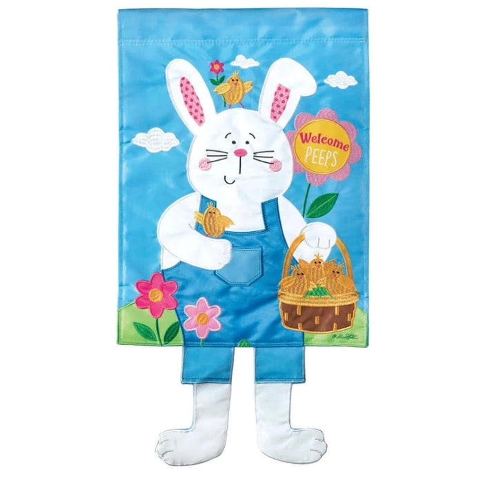 Welcome Peeps Crazy Legs Garden Flag