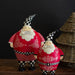 Metal Checkered Santa Figurines - 2 sizes sold separately