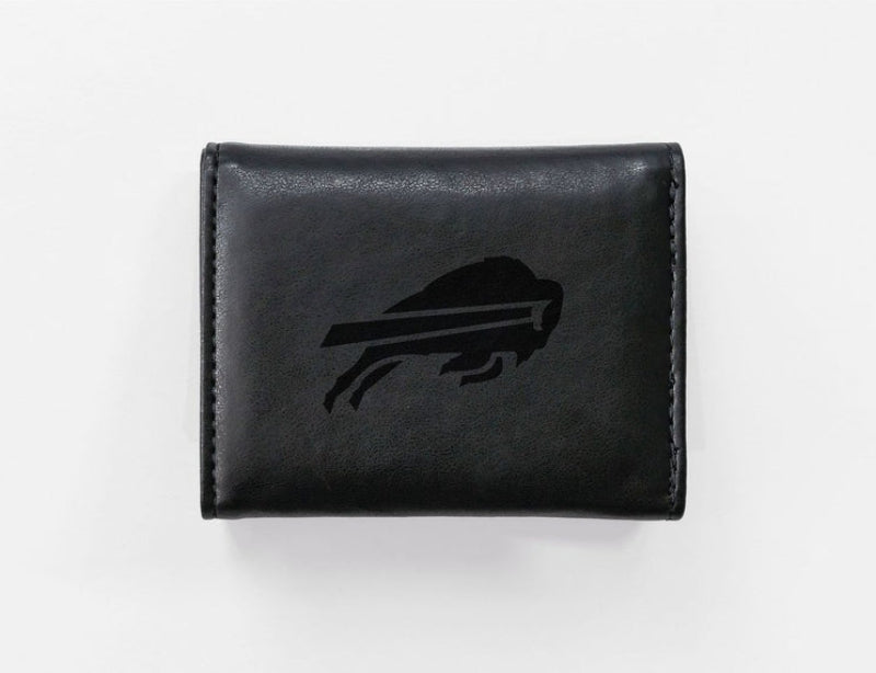 Buffalo Bills Laser Engraved Black Trifold Wallet