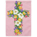 Floral Easter Cross Garden Flag