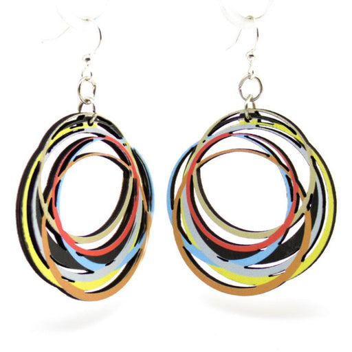 Circle Array Wood Earrings