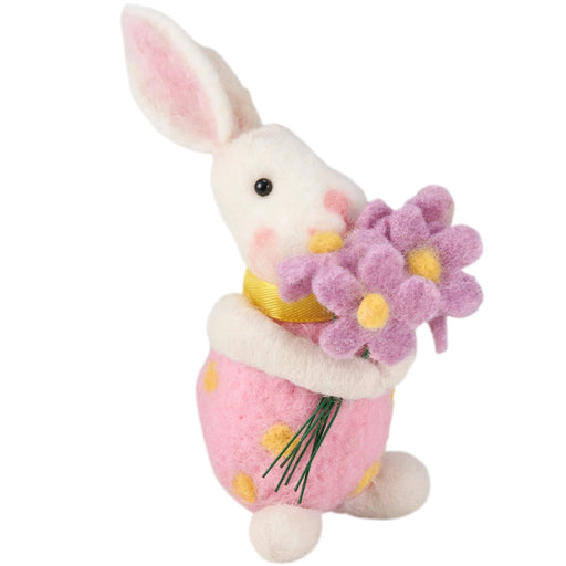 Bunny with Bouquet Critter Ornament