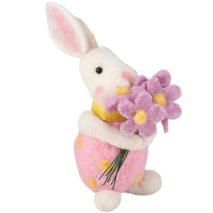 Bunny with Bouquet Critter Ornament