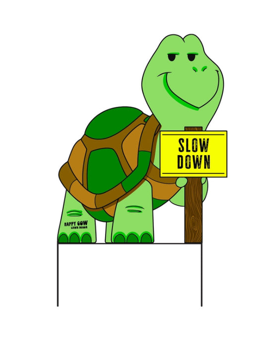 Slow Down Turtle Metal Yard Stake