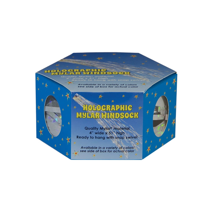 51" Silver Holographic Mylar Windsock