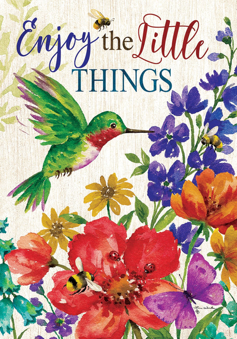 Wildflowers & Hummingbird Decorative Flag