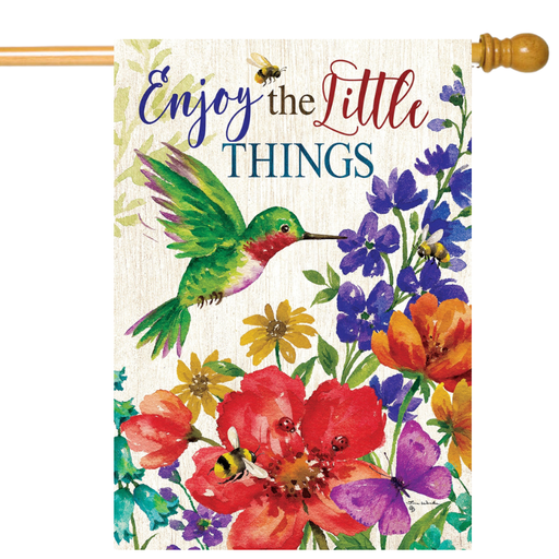 Wildflowers & Hummingbird Banner Flag