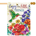 Wildflowers & Hummingbird Banner Flag