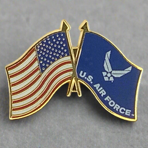 US Air Force Dual Flags Lapel Pin (Large) 2025