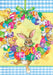 Yellow Bunny Wreath Garden Flag