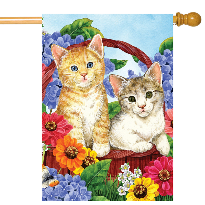 Garden Kitties Banner Flag